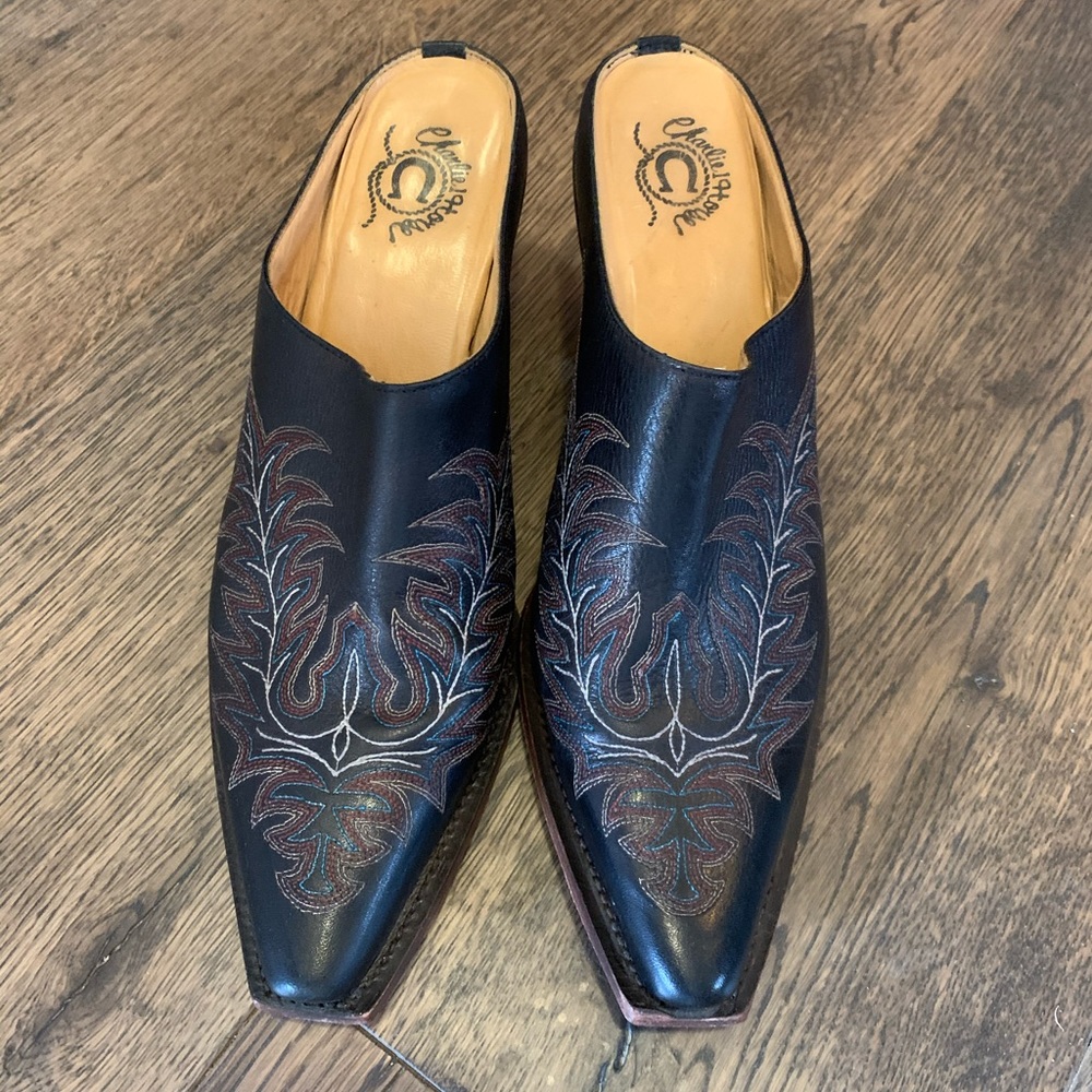 Charlie 1 horse shoots “boot shoe “
